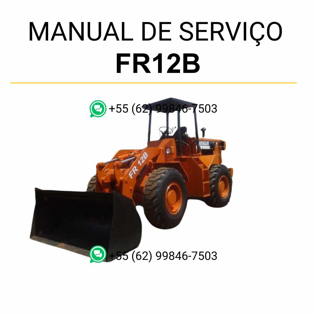 Manual de serviço Fiatallis FR12B em PDF para carregadeira, guia oficial com instruções de manutenção preventiva e reparos técnicos detalhados