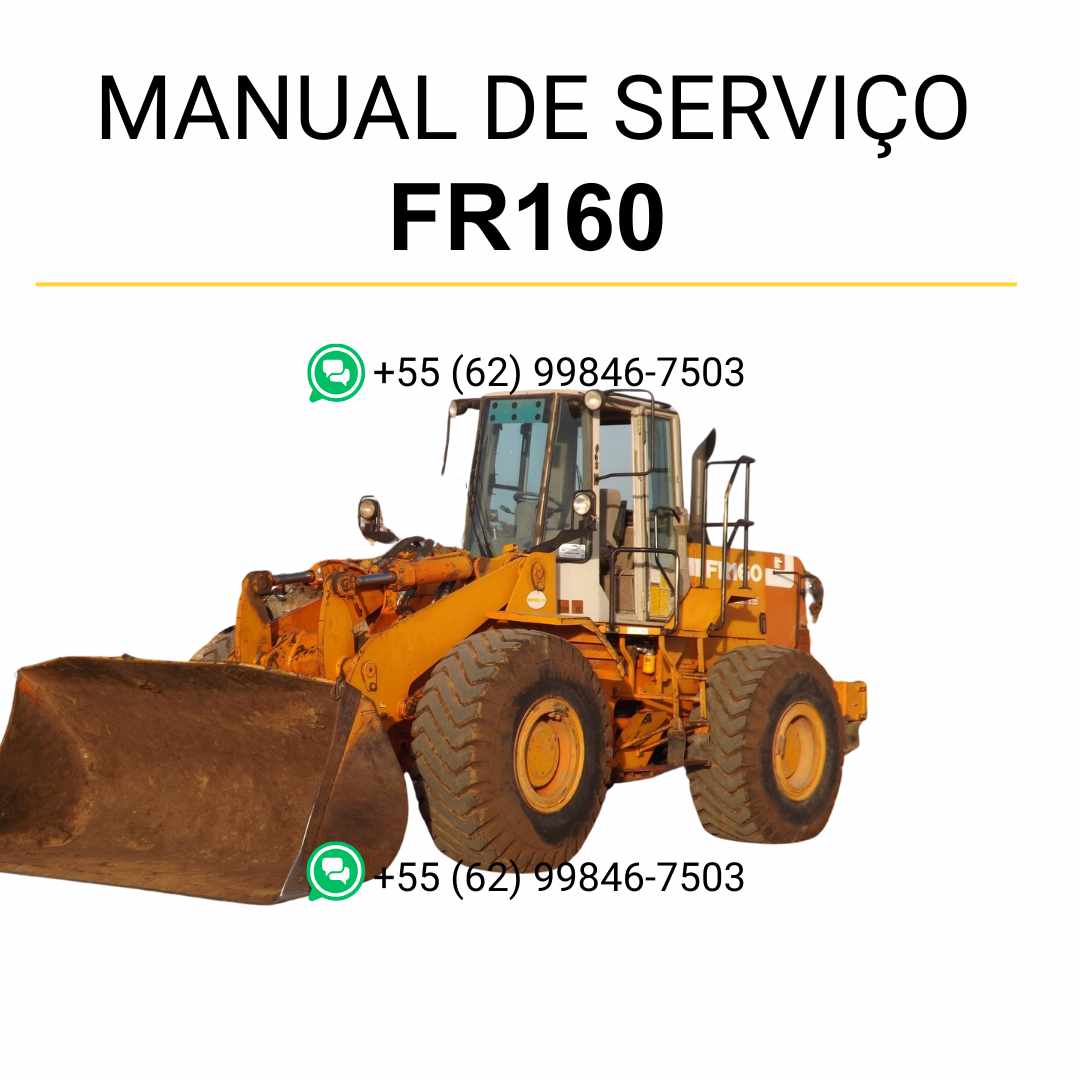 Manual de serviço Fiatallis FR160 em PDF para carregadeira, guia técnico detalhado de manutenção e reparos oficiais
