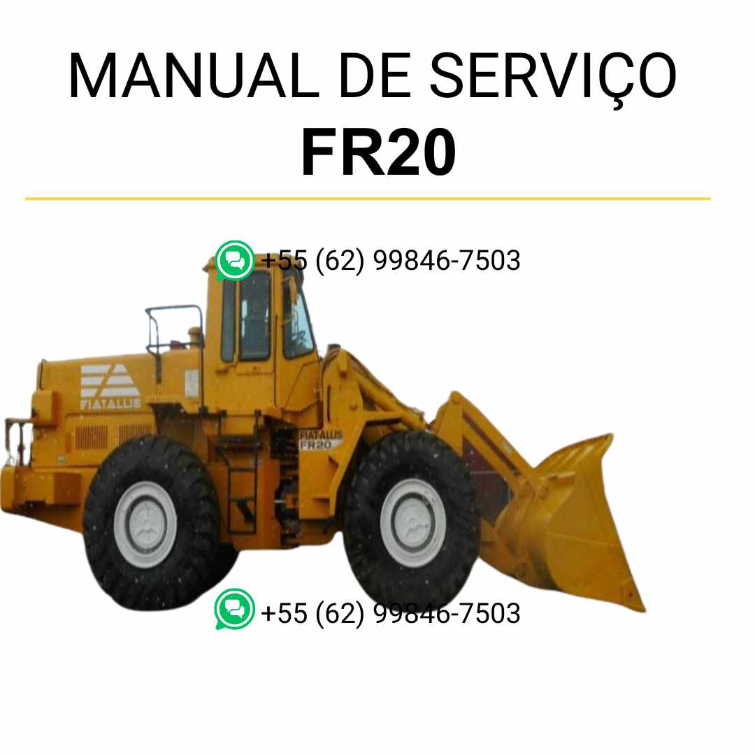Manual de serviço Fiatallis FR20 em inglês, PDF para carregadeira com instruções técnicas detalhadas de manutenção e reparos