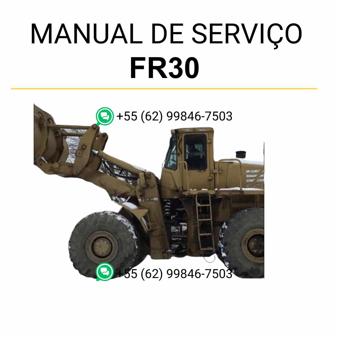 Manual de serviço Fiatallis FR30 em PDF para carregadeira, guia completo de reparos com instruções técnicas detalhadas de manutenção
