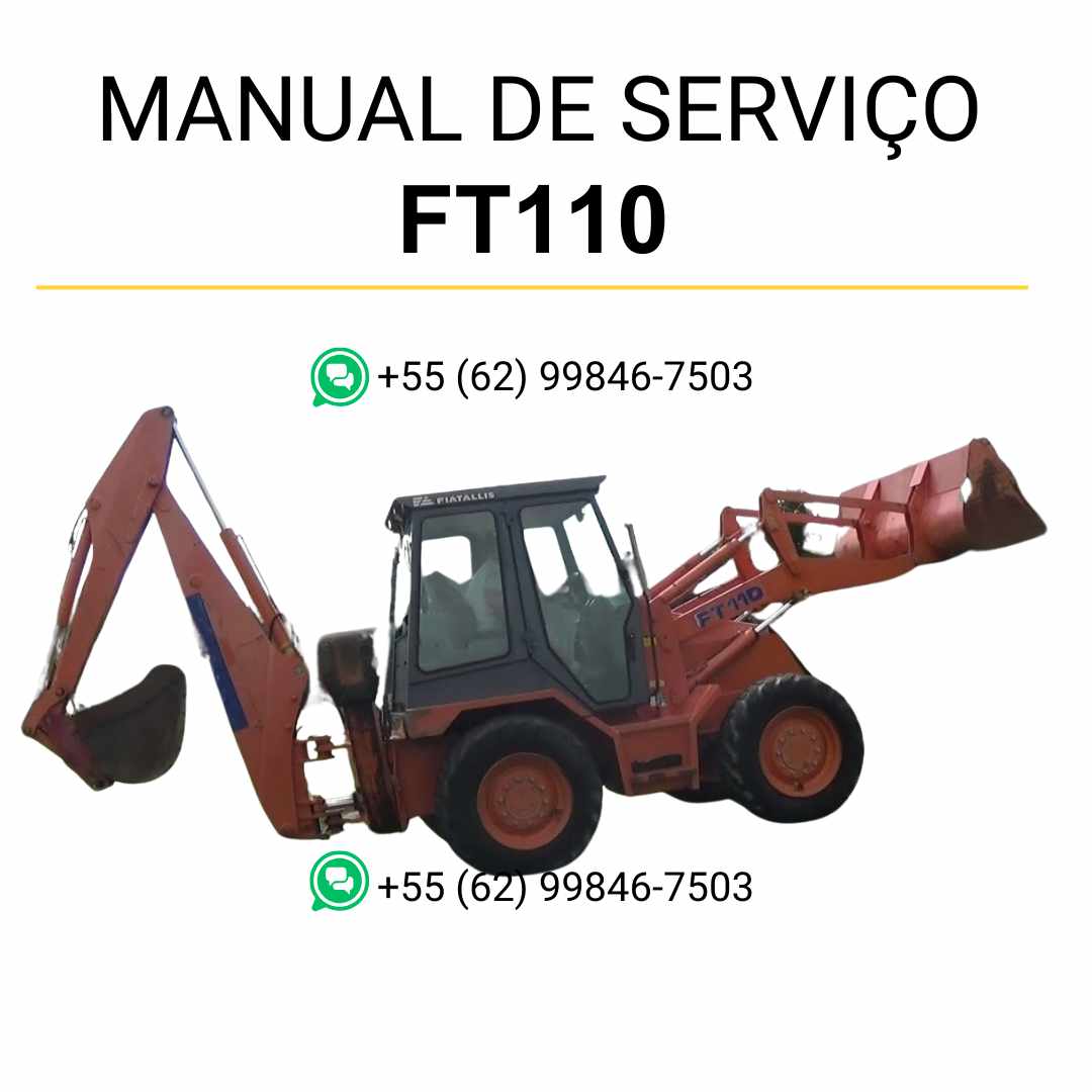Manual de serviço Fiatallis FT110 para retroescavadeira em PDF com guia técnico completo, instruções de manutenção e reparos detalhados