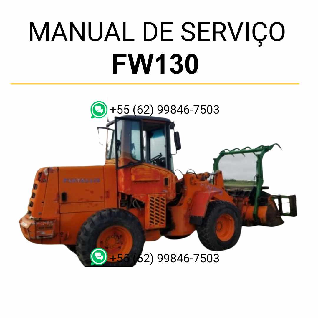 Manual de serviço Fiatallis FW110 e FW130 para carregadeiras em PDF com instruções detalhadas de reparos, manutenção e guia técnico completo
