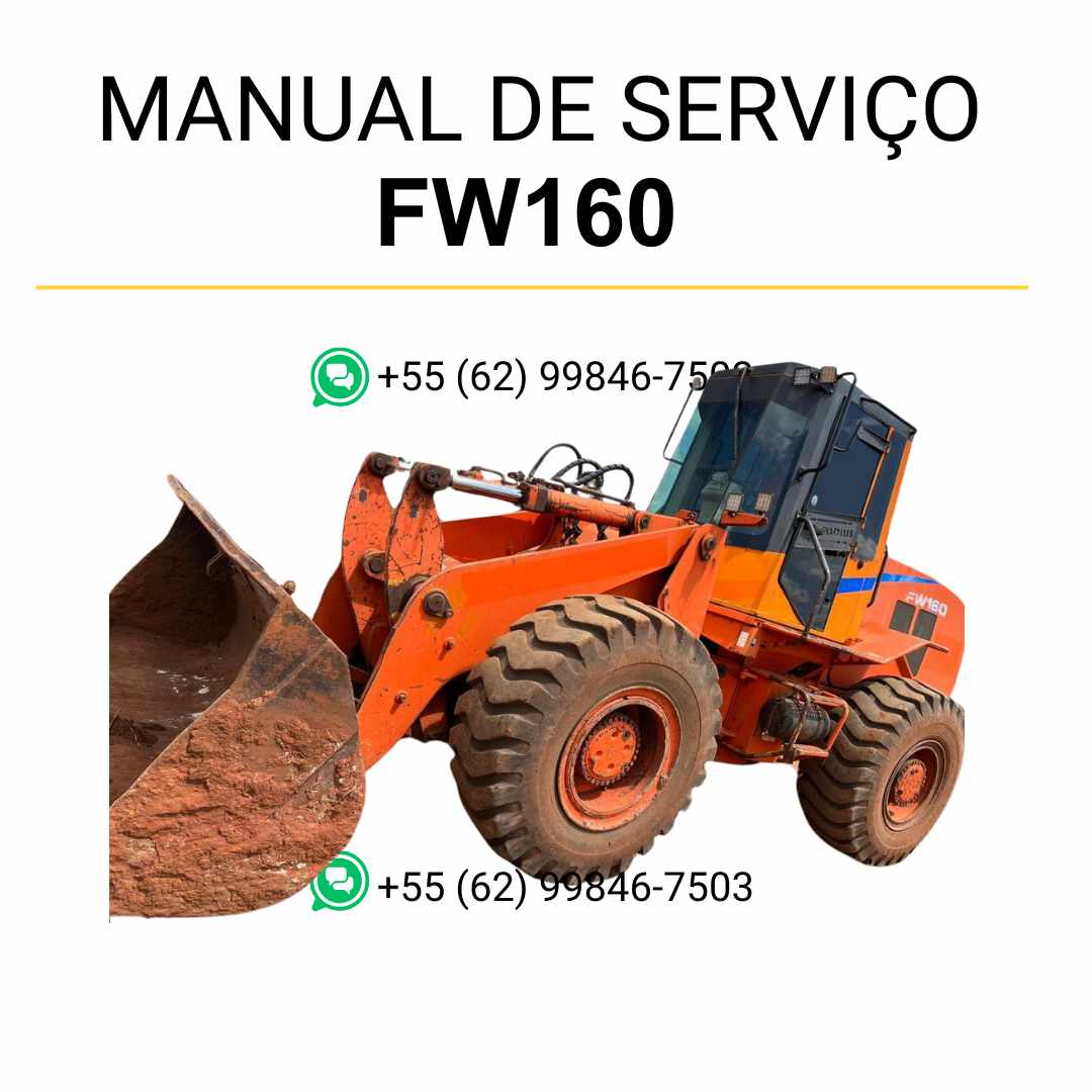 Manual de serviço Fiatallis FW160 pá carregadeira em PDF, guia técnico detalhado com instruções ilustradas para manutenção e reparos