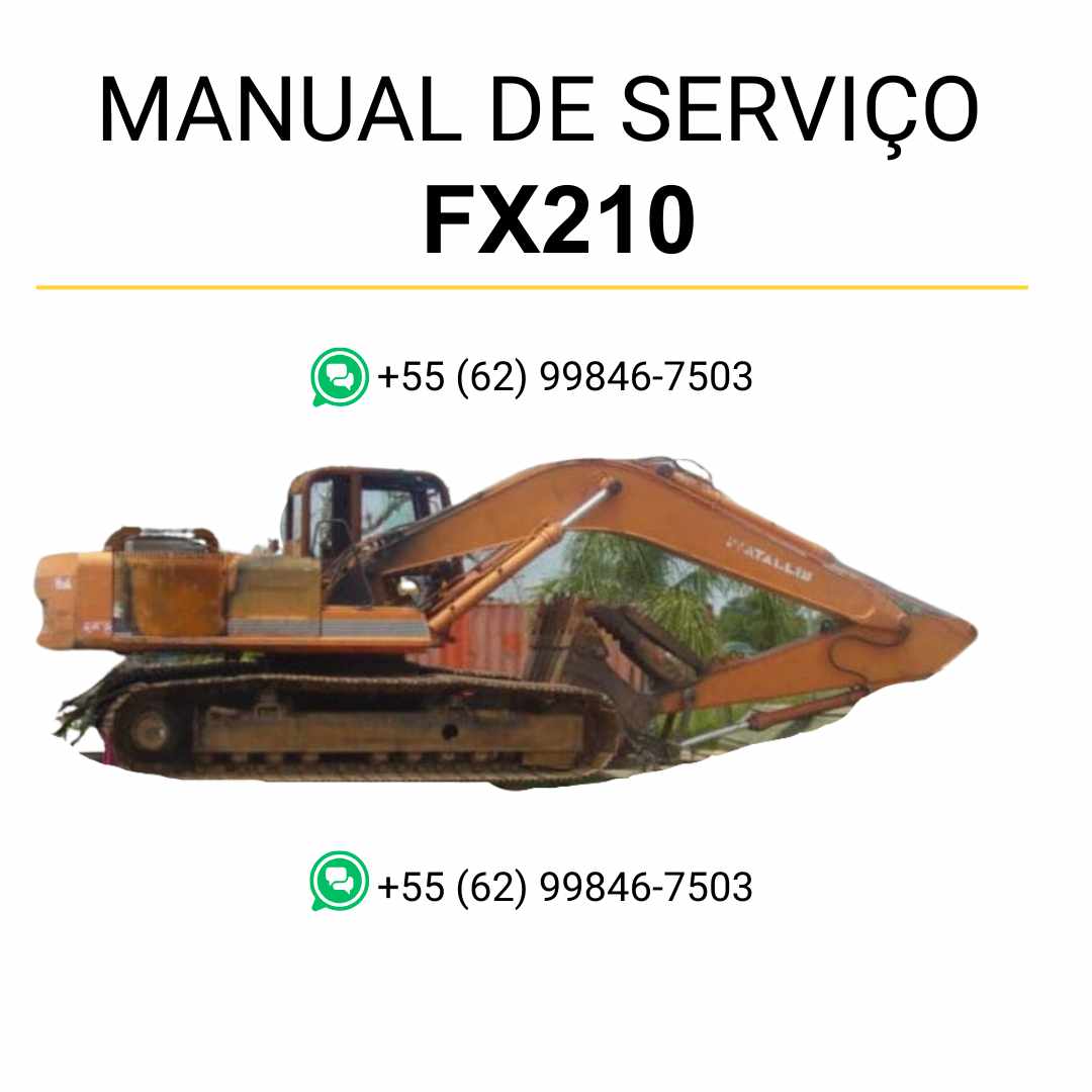 Manual de serviço Fiatallis FX210 escavadeira em PDF, guia técnico detalhado com instruções ilustradas para manutenção e reparos