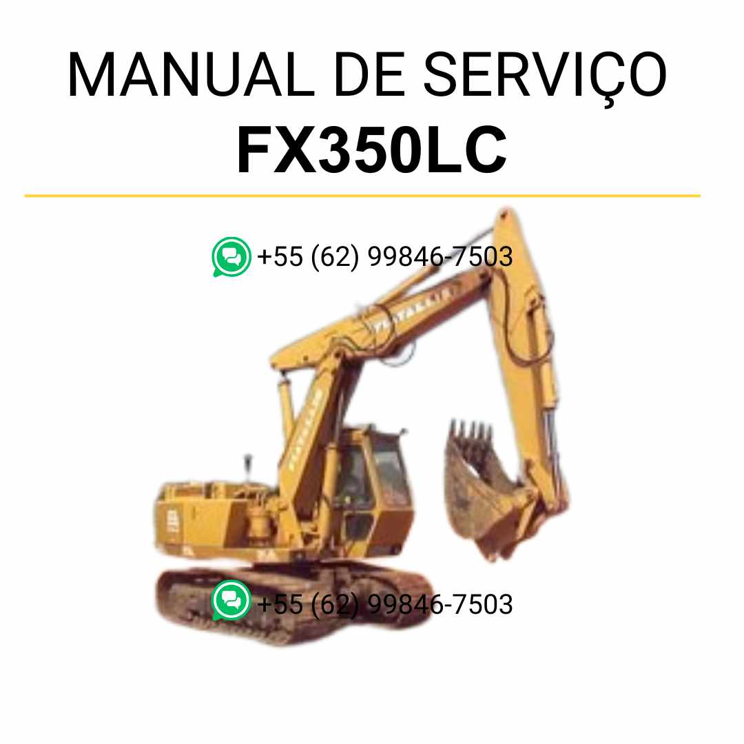 Manual de serviço Fiatallis FX350LC escavadeira em PDF, guia técnico ilustrado com instruções completas de reparo e manutenção detalhada