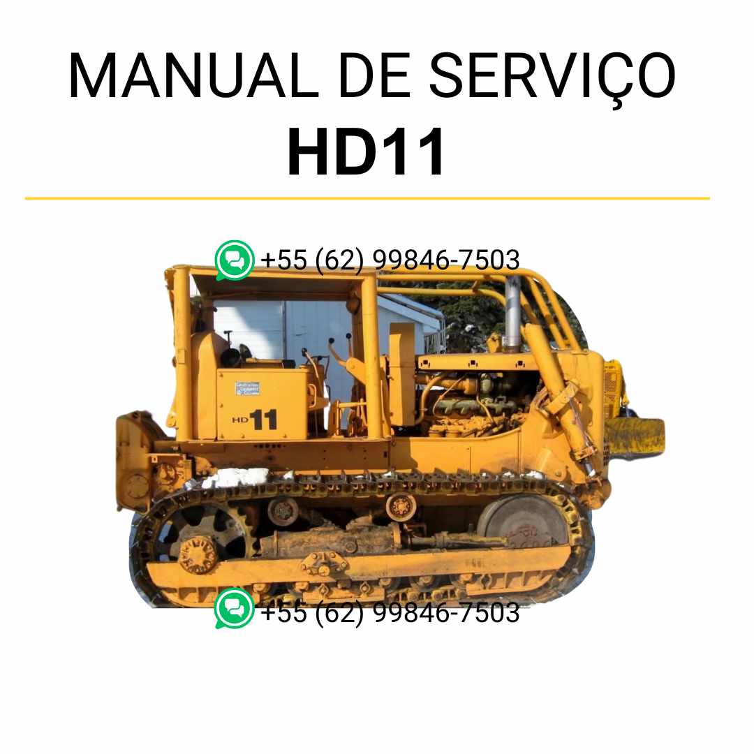 Manual de serviço Fiatallis HD11 para trator de esteira em PDF com instruções técnicas detalhadas, reparos e guia completo de manutenção