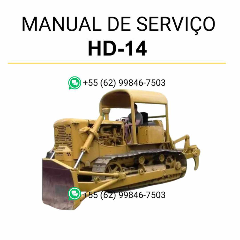 Manual de serviço Fiatallis HD-7, HD-10 e HD-14 para tratores de esteira em PDF com instruções completas de manutenção e reparos técnicos