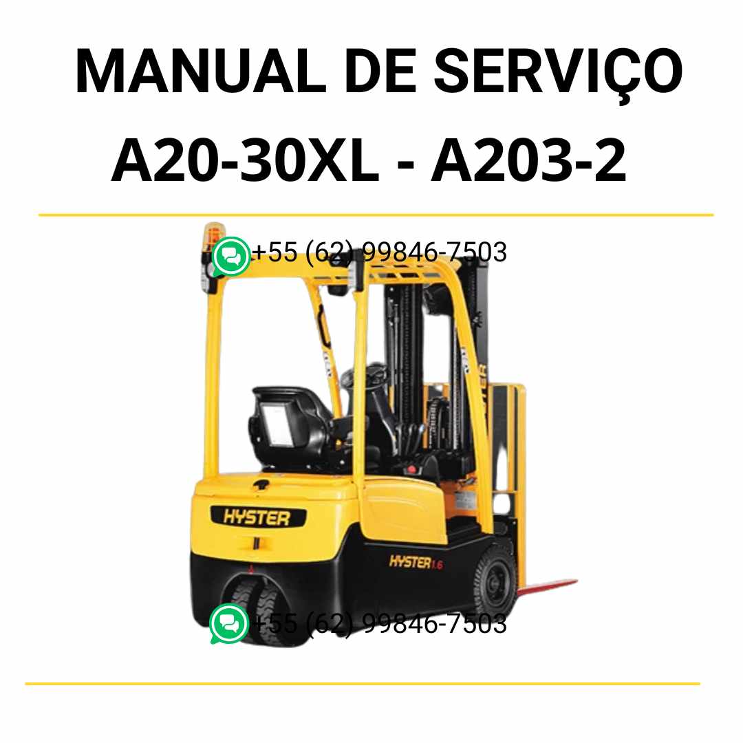 Manual de serviço Hyster A20-30XL (A203-2) para empilhadeira, em PDF, com diagramas hidráulicos, elétricos e instruções completas de manutenção.