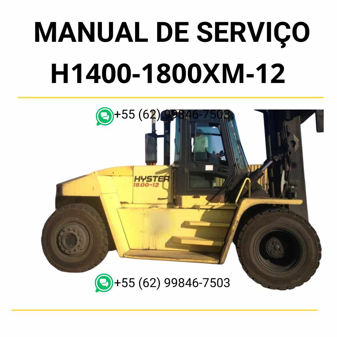 Manual de serviço Hyster H14.00-18.00XM-12 e H14.00-18.00XM-12EC (A214) em PDF — guia técnico completo com instruções e ilustrações detalhadas de manutenção da empilhadeira.