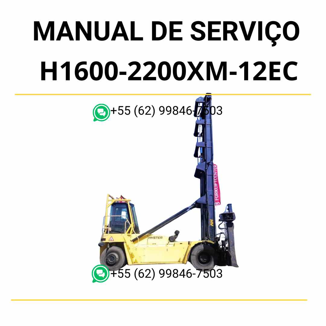 Manual de serviço Hyster H16.00-22.00XM-12EC (B214) em PDF — guia técnico completo com instruções detalhadas e ilustrações de manutenção da empilhadeira.