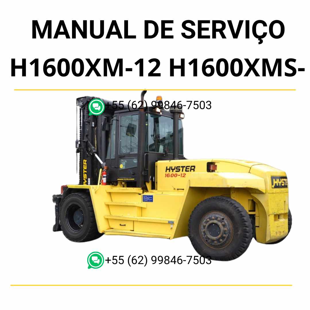 Manual de serviço Hyster H16.00XM-12 e H16.00XMS-12 (A228) em PDF — guia completo de manutenção com ilustrações técnicas e instruções detalhadas da empilhadeira.