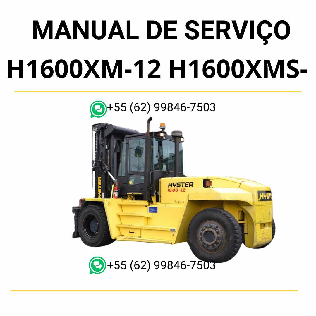 Manual de serviço Hyster H16.00XM-12 e H16.00XMS-12 (A238) em PDF — guia técnico completo com instruções detalhadas e ilustrações de manutenção da empilhadeira.