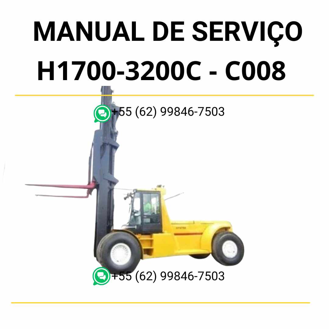 Manual de serviço Hyster H17.00-32.00C (C008) em PDF — guia técnico ilustrado com procedimentos completos de manutenção da empilhadeira.