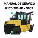 Manual de serviço Hyster H170-280HD (G007) em PDF com guia completo de manutenção, diagramas técnicos detalhados e instruções ilustradas para empilhadeira.