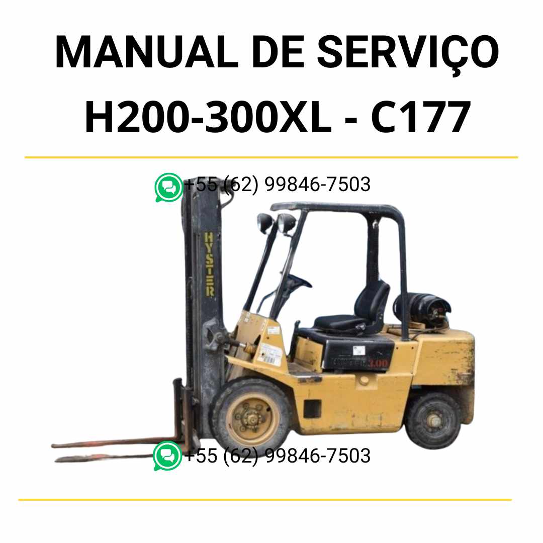 Manual de serviço Hyster H2.00-3.00XL (C177) em PDF — guia detalhado com instruções de manutenção e ilustrações técnicas da empilhadeira.
