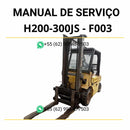 Manual de serviço Hyster H2.00-3.00JS (F003) em PDF com instruções detalhadas de manutenção, ilustrações técnicas e guia completo da empilhadeira.
