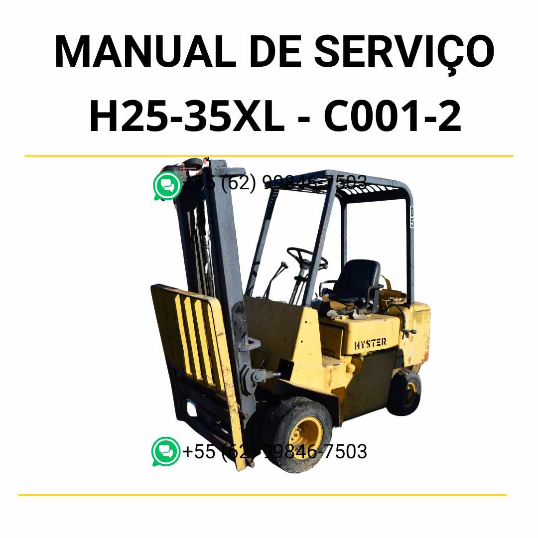 Manual de serviço Hyster H25-35XL (C001-2) em PDF — guia completo de manutenção com ilustrações técnicas e procedimentos detalhados da empilhadeira.
