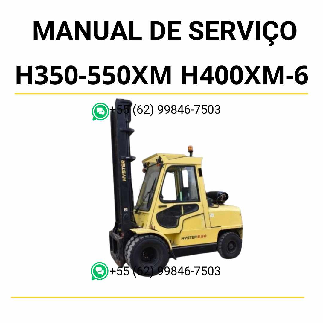 Manual de serviço Hyster H3.50-5.50XM, H4.00XM-6 e H4.00XMS em PDF com instruções completas de manutenção e ilustrações técnicas detalhadas.