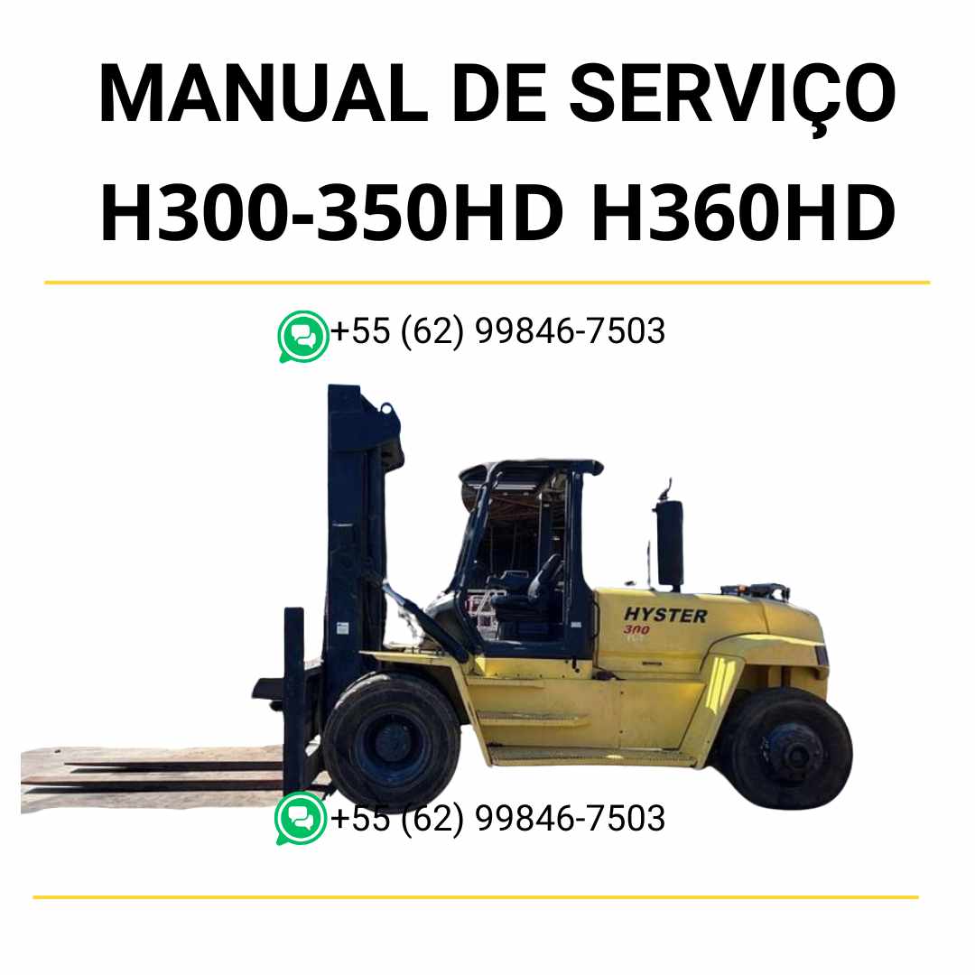 Manual de serviço Hyster H300-350HD e H360HD-EC (F019-2) em PDF com instruções completas de manutenção, diagramas técnicos e ilustrações detalhadas.