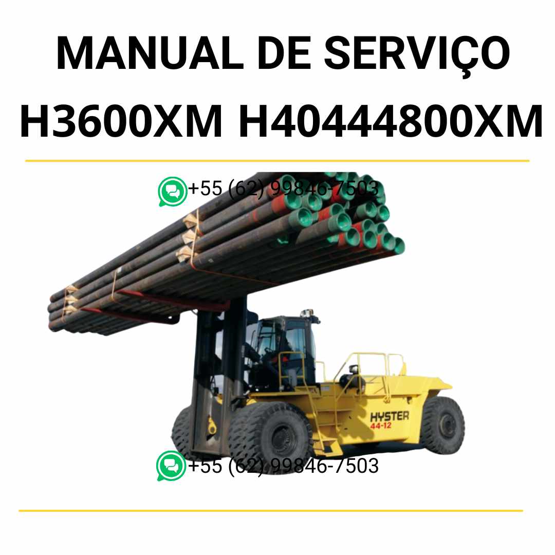 Manual de serviço Hyster H36.00XM e H40/44/48.00XM-12 em PDF — guia técnico completo com instruções detalhadas e ilustrações de manutenção da empilhadeira.