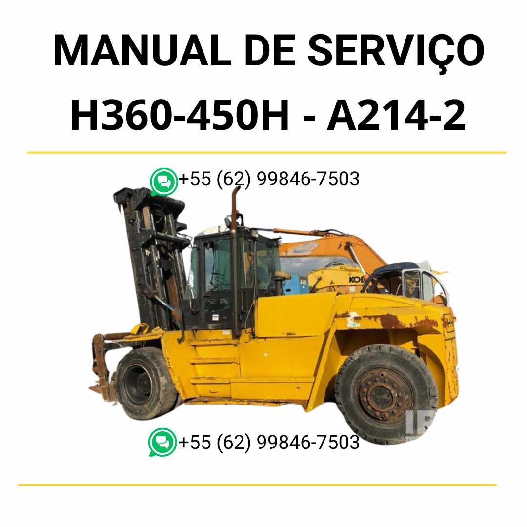 Manual de serviço Hyster H360-450H (A214-2) em PDF — guia técnico completo com ilustrações detalhadas e procedimentos de manutenção da empilhadeira.