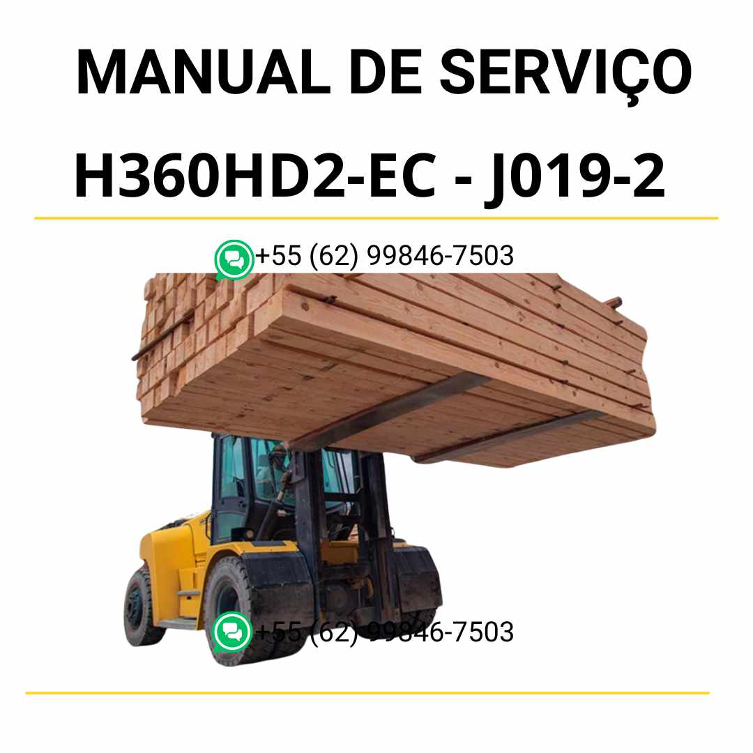 Manual de serviço Hyster H360HD2-EC (J019-2) em PDF com guia técnico detalhado, instruções completas e diagramas de manutenção.