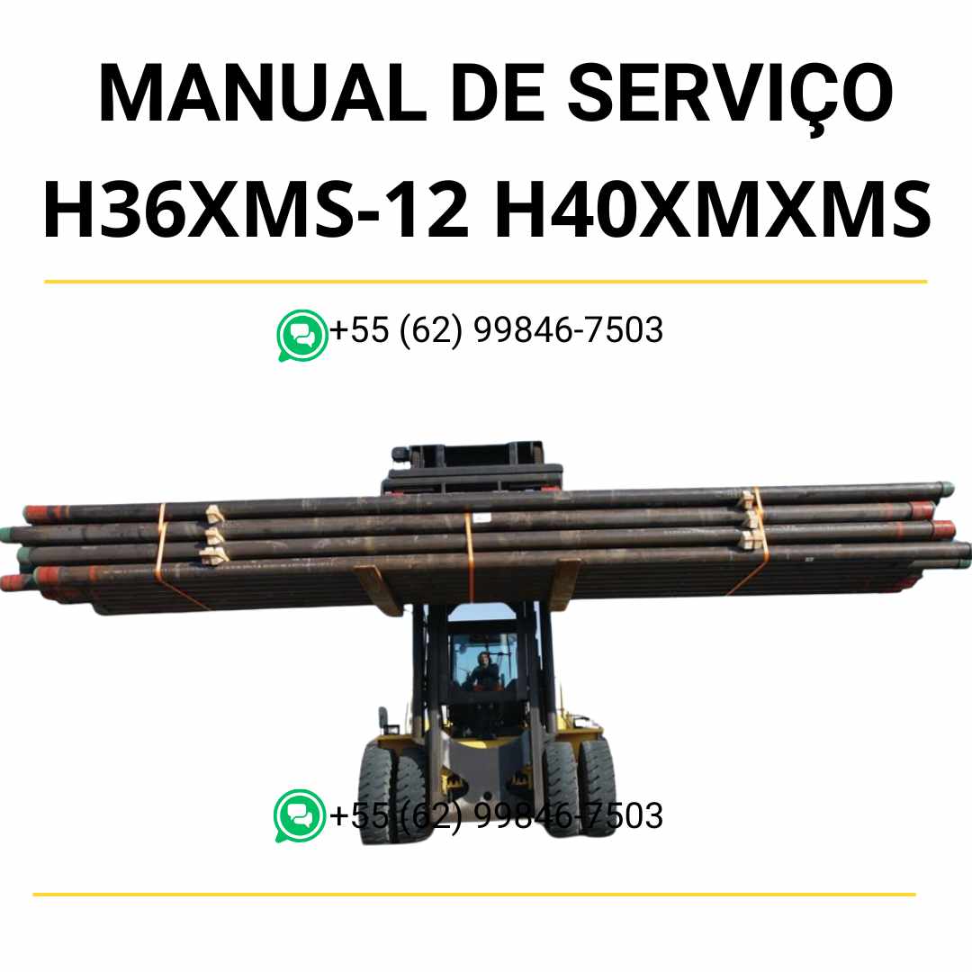 Manual de serviço Hyster H36XMS-12, H40XM/XMS-12 e H44XM em PDF — guia técnico completo com instruções detalhadas de manutenção da empilhadeira.
