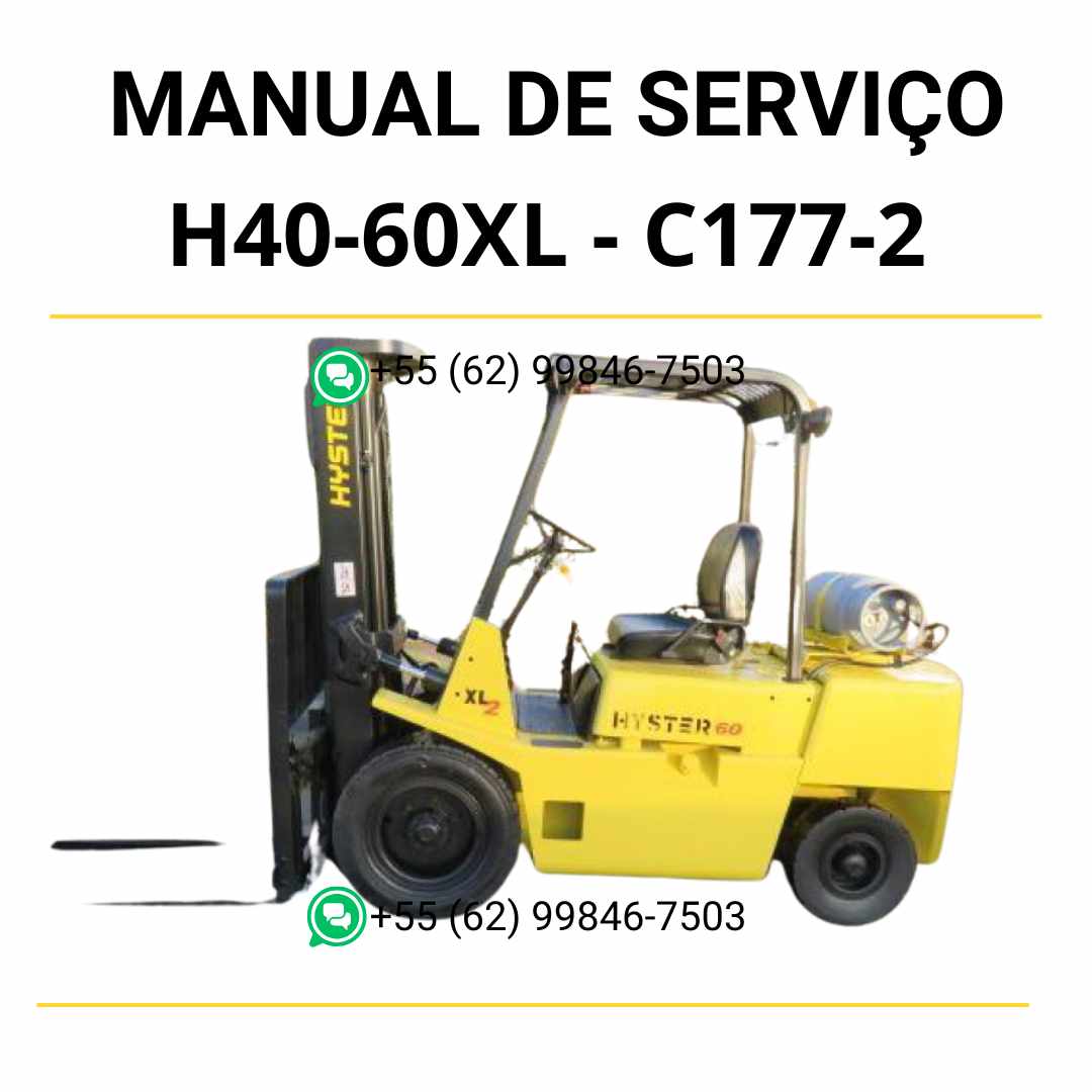 Manual de serviço Hyster H40-60XL (C177-2) em PDF — guia completo de manutenção com ilustrações técnicas da empilhadeira.