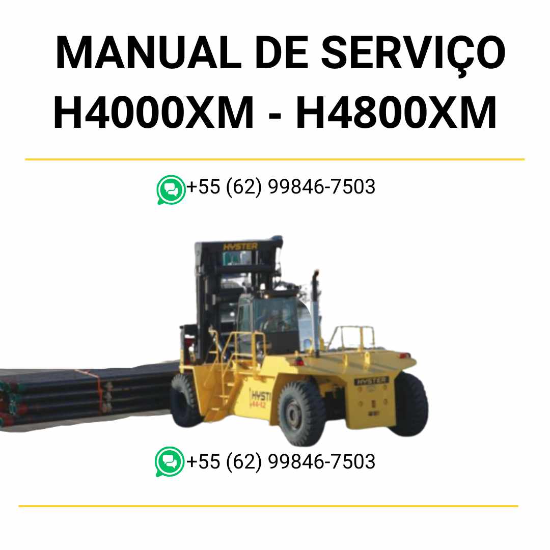 Manual de serviço Hyster H40.00XM e H48.00XM-16CH (F117-2) em PDF com instruções detalhadas de manutenção, diagramas técnicos e ilustrações completas.