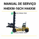 Manual de serviço Hyster H40XM-16CH, H44XM-16CH e H48XM em PDF com guia completo de manutenção, ajustes e ilustrações técnicas das empilhadeiras.