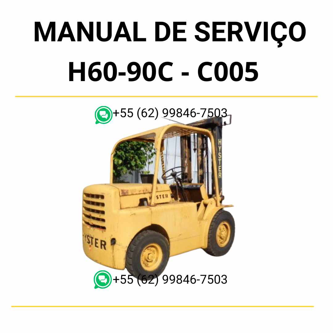 Manual de serviço Hyster H60-90C (C005) em PDF — guia técnico detalhado com instruções de manutenção e ilustrações completas da empilhadeira.
