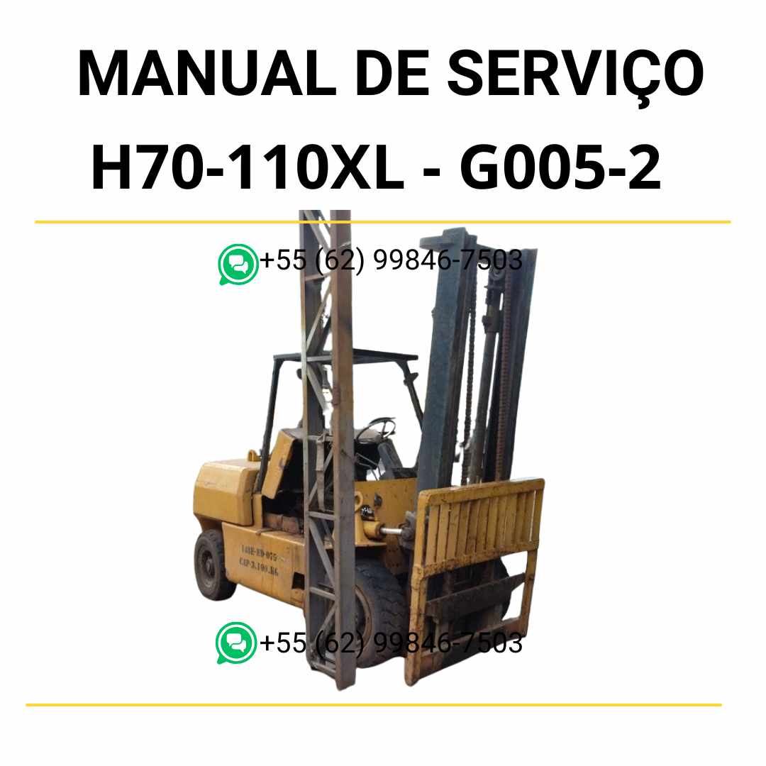 Manual de serviço Hyster H70-110XL (G005-2) em PDF com instruções completas de manutenção, diagramas hidráulicos e ilustrações técnicas detalhadas.