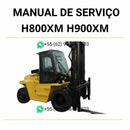 Manual de serviço Hyster H8.00XM, H9.00XM e H10.00XM em PDF com instruções técnicas detalhadas para manutenção completa das empilhadeiras.