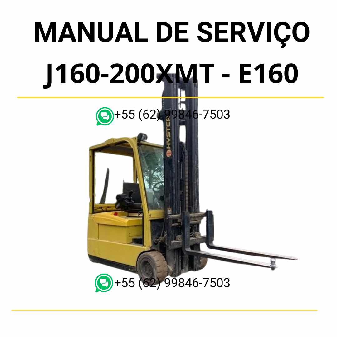 Manual de serviço Hyster J1.60-2.00XMT em PDF com ilustrações técnicas e instruções completas de manutenção da empilhadeira.