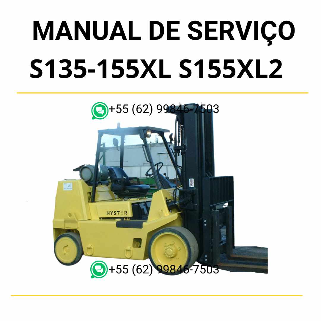 Manual de serviço Hyster S135-155XL e S155XL2 (C024) em PDF — guia técnico detalhado com ilustrações e instruções completas de manutenção da empilhadeira.