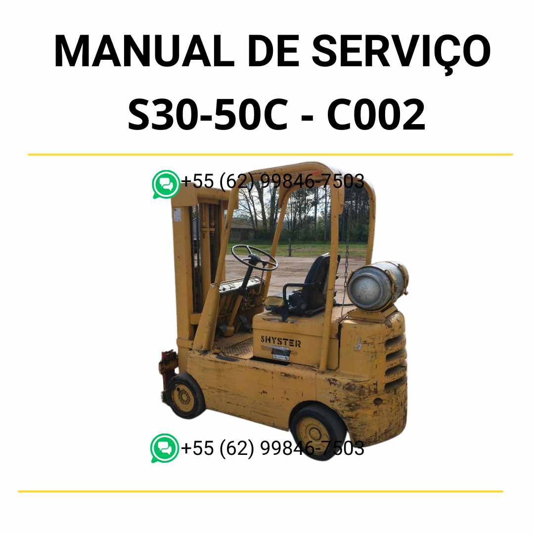Manual de serviço Hyster S30-50C (C002) em PDF com ilustrações técnicas detalhadas e instruções completas de manutenção.
