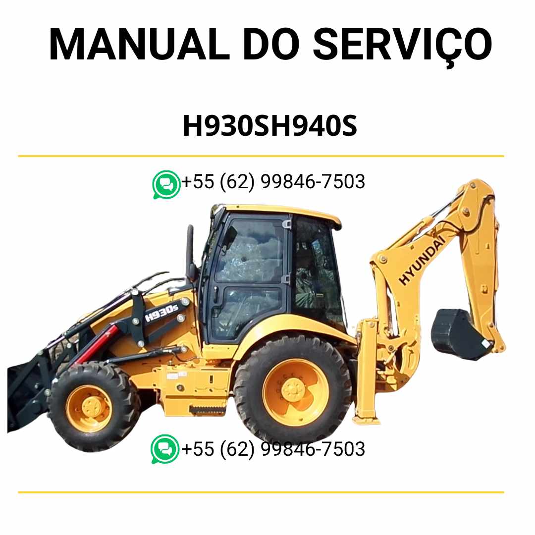 Manual de serviço Hyundai H930S/H940S retroescavadora em PDF com instruções completas de manutenção e procedimentos técnicos detalhados
