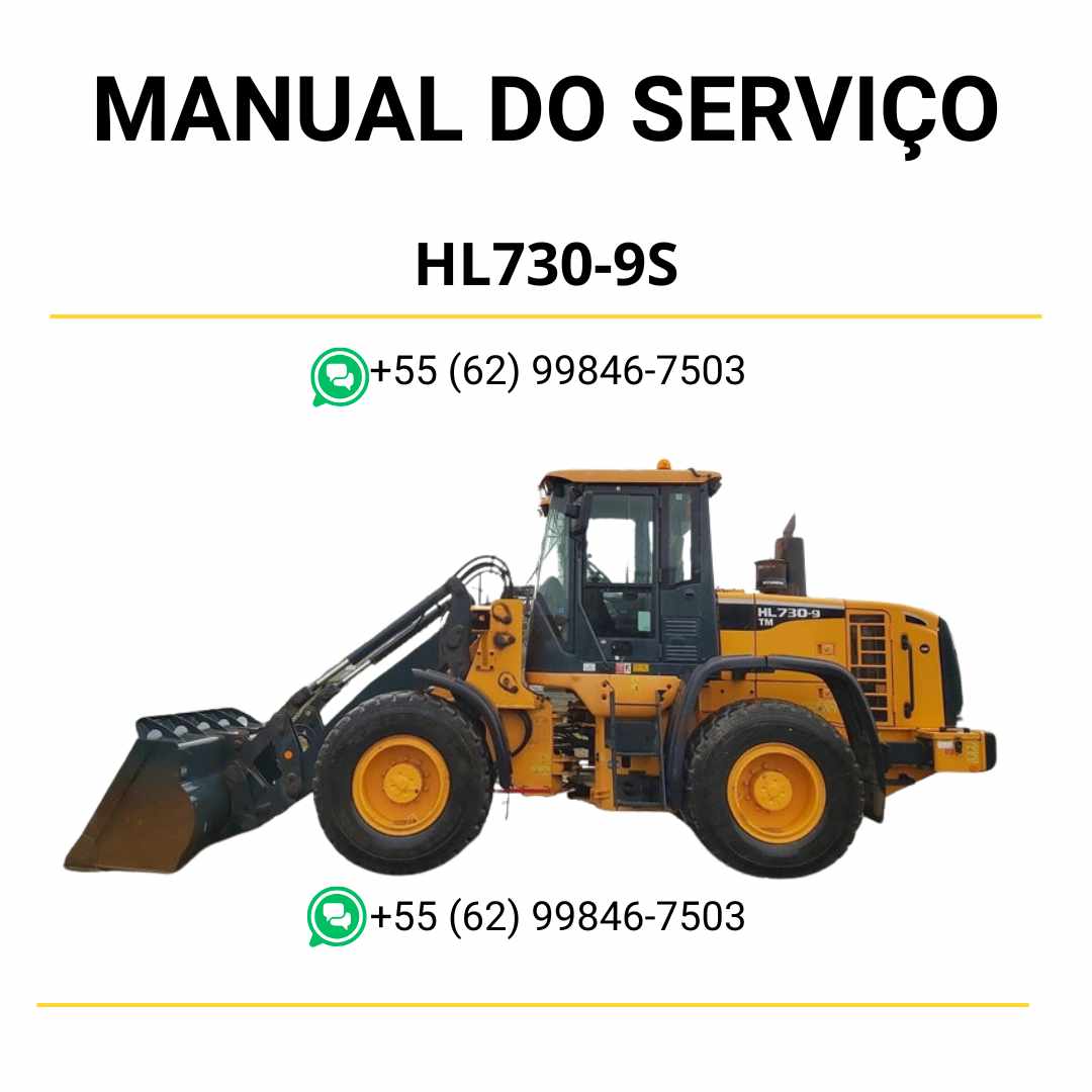 Manual de serviço Hyundai HL730-9S pá carregadeira em PDF, guia completo de manutenção com instruções técnicas e ilustrações detalhadas