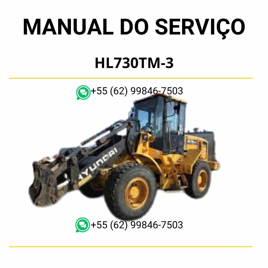 Manual de serviço Hyundai HL730TM-3 pá-carregadora em PDF, guia técnico completo com instruções de manutenção e ilustrações detalhadas