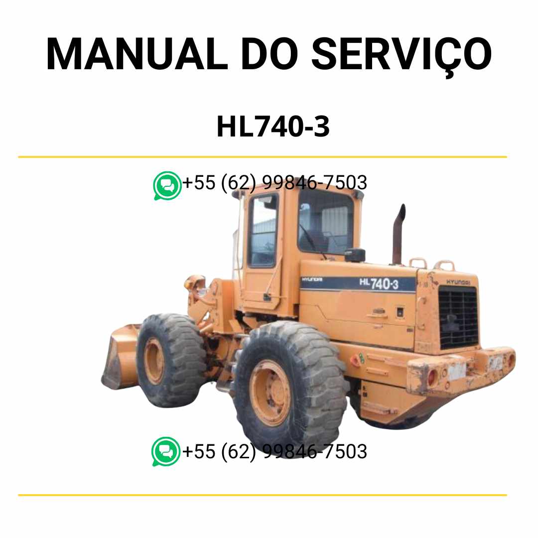 Manual de serviço Hyundai HL740-3 pá-carregadora em PDF, guia completo de manutenção com instruções técnicas e ilustrações detalhadas