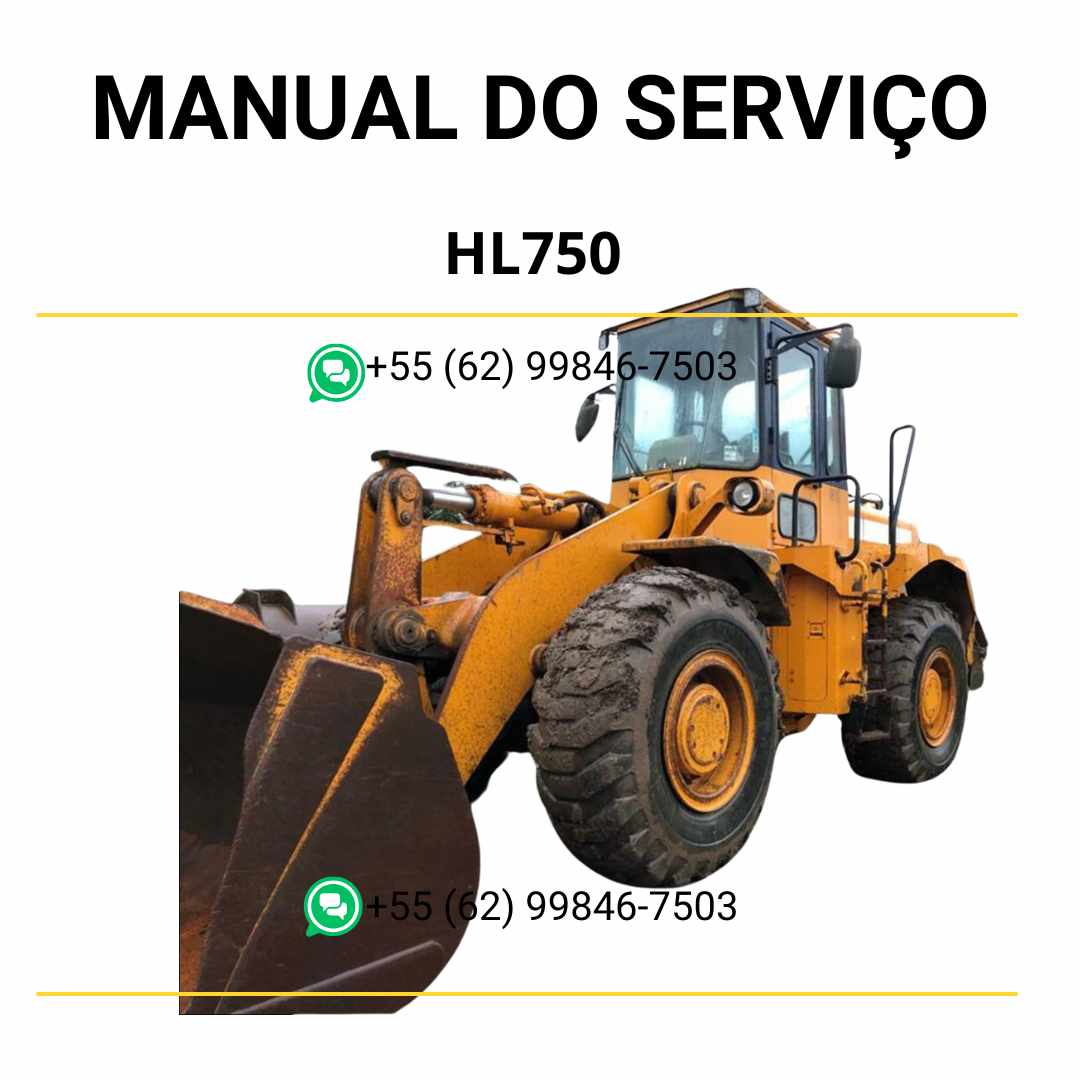 Manual de serviço Hyundai HL750 pá-carregadora em PDF, guia completo de manutenção com instruções técnicas e ilustrações detalhadas