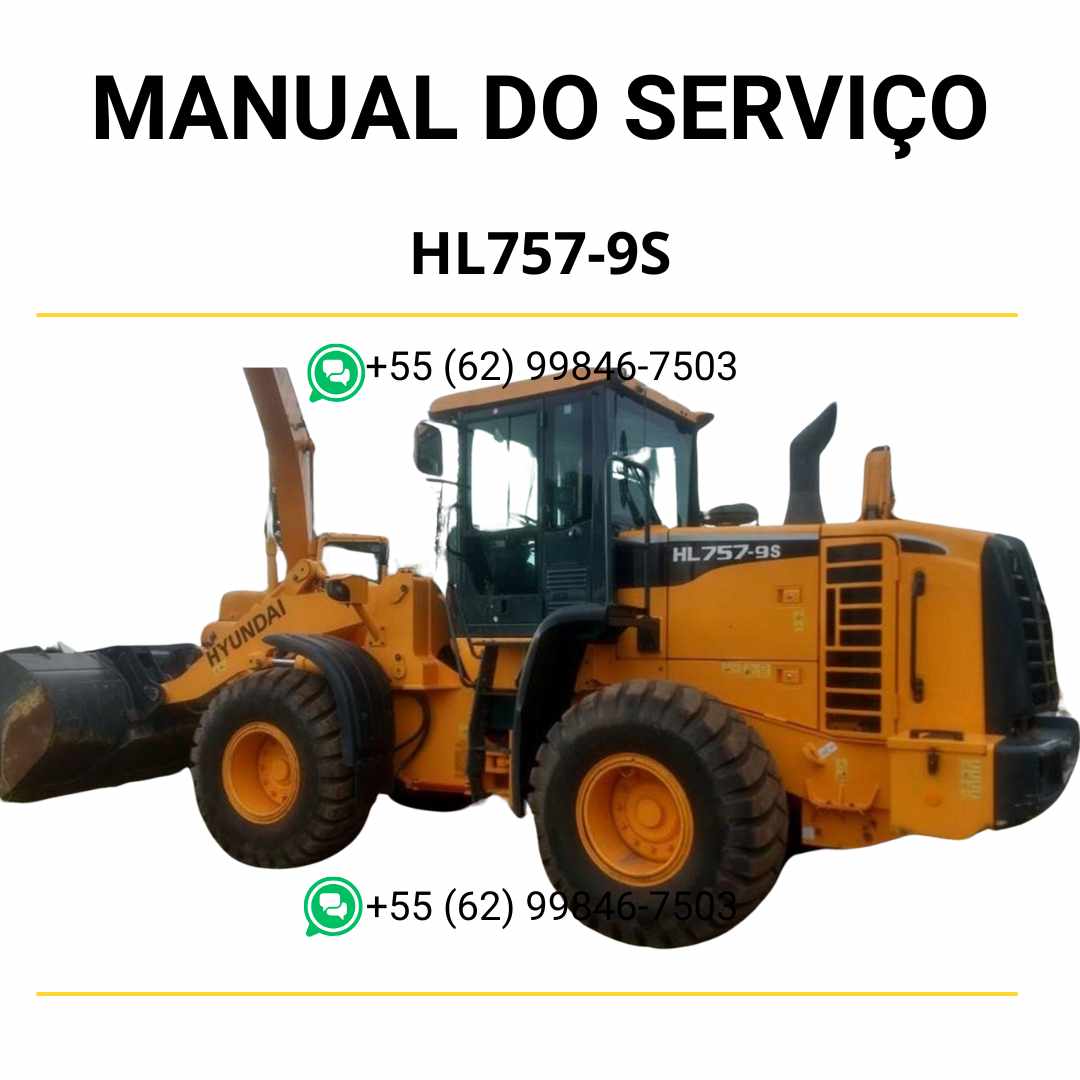 Manual de serviço Hyundai HL757-9S pá-carregadora em PDF, guia completo de manutenção com instruções técnicas e ilustrações detalhadas