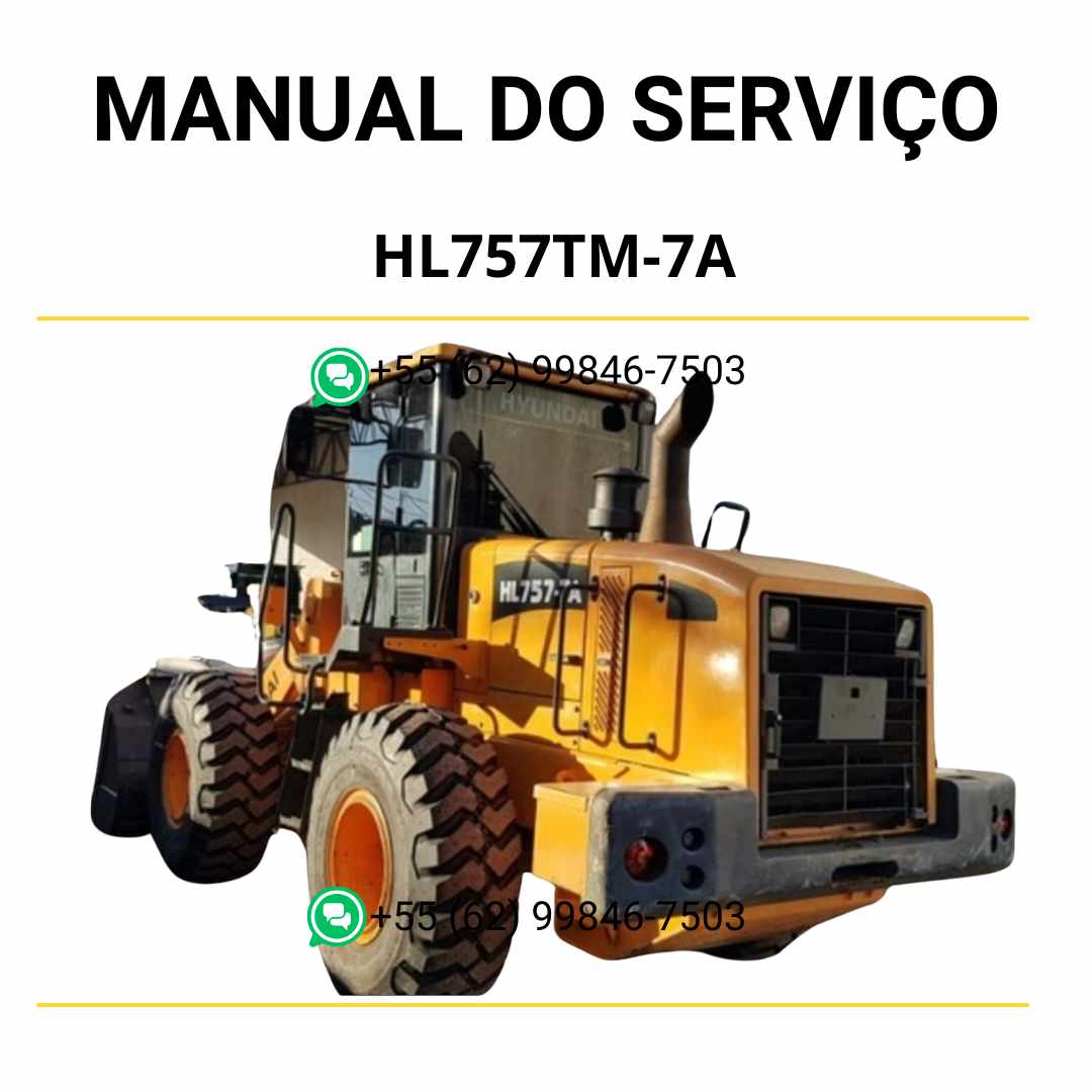 Manual de serviço Hyundai HL757(TM)-7A pá-carregadora em PDF, guia técnico completo com instruções de manutenção e ilustrações detalhadas