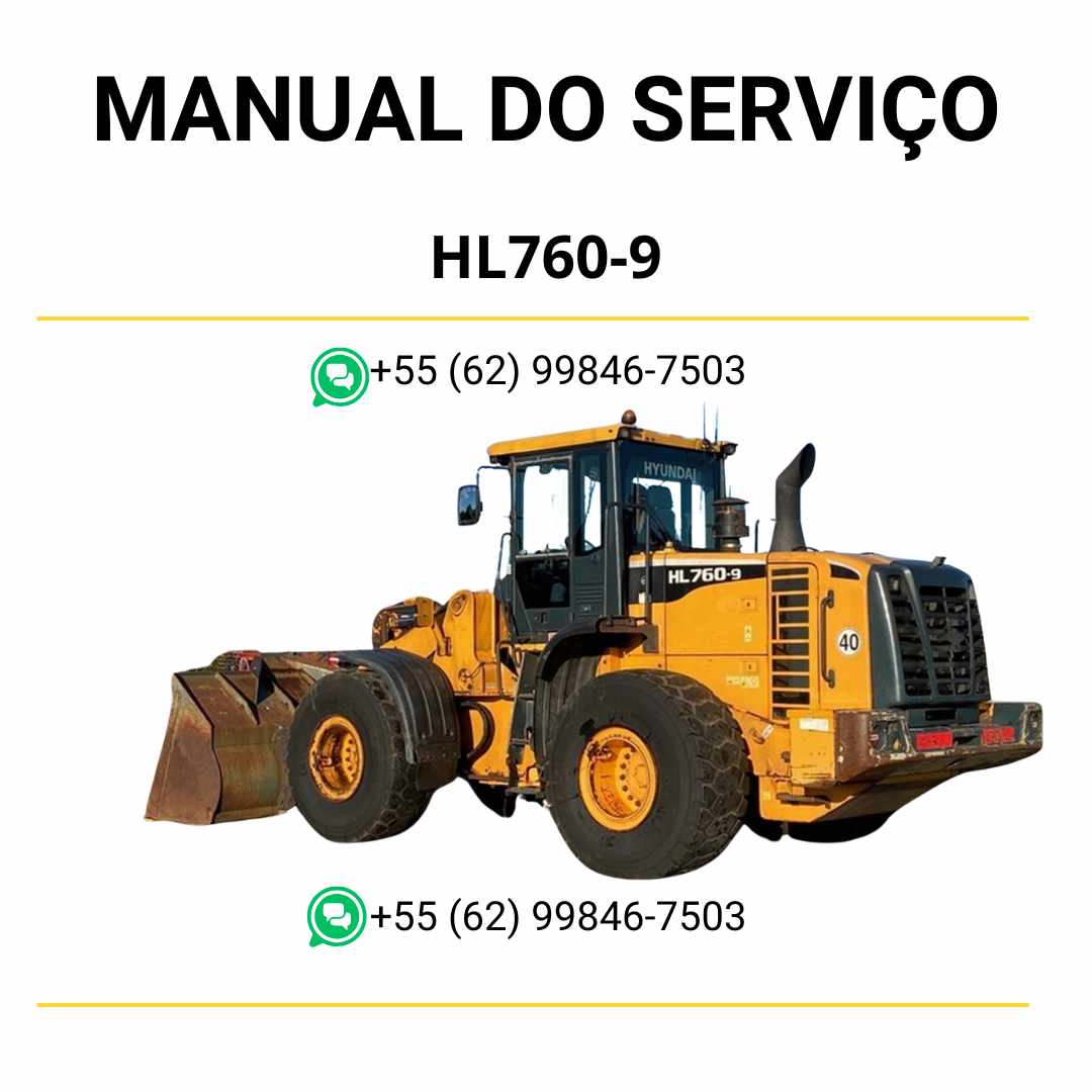 Manual de serviço Hyundai HL760-9 pá-carregadora em PDF, guia detalhado de manutenção com instruções técnicas e ilustrações completas