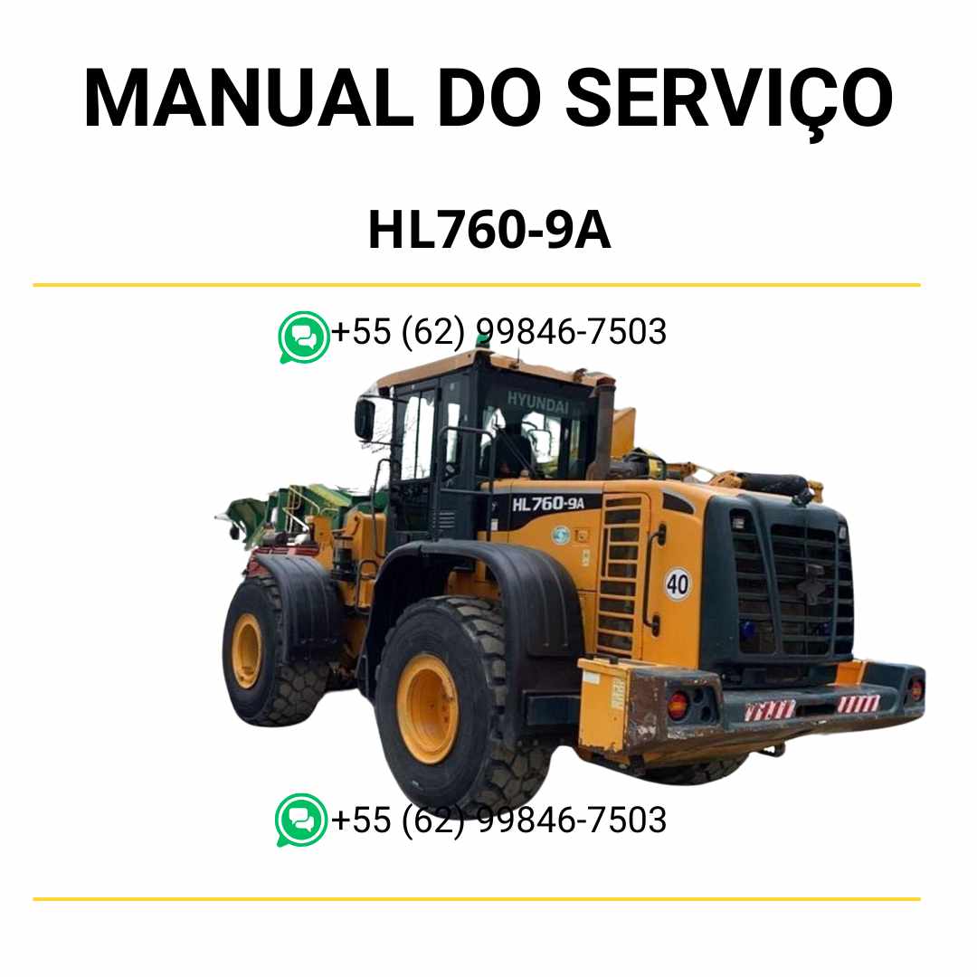 Manual de serviço Hyundai HL760-9A pá-carregadora em PDF, guia completo de manutenção com instruções técnicas e ilustrações detalhadas