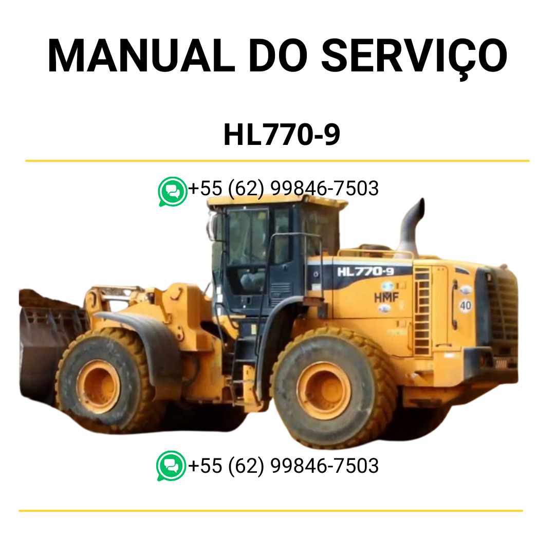 Manual de serviço Hyundai HL770-9 pá carregadeira em PDF, guia completo de manutenção com instruções técnicas e ilustrações detalhadas
