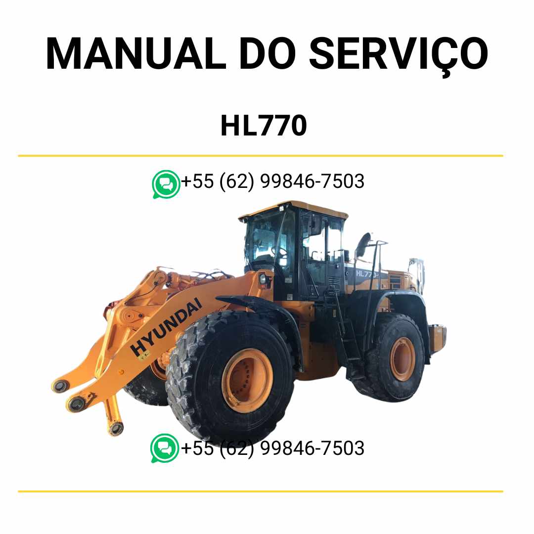 Manual de serviço Hyundai HL770 pá-carregadora em PDF, guia completo de manutenção com instruções técnicas e ilustrações detalhadas