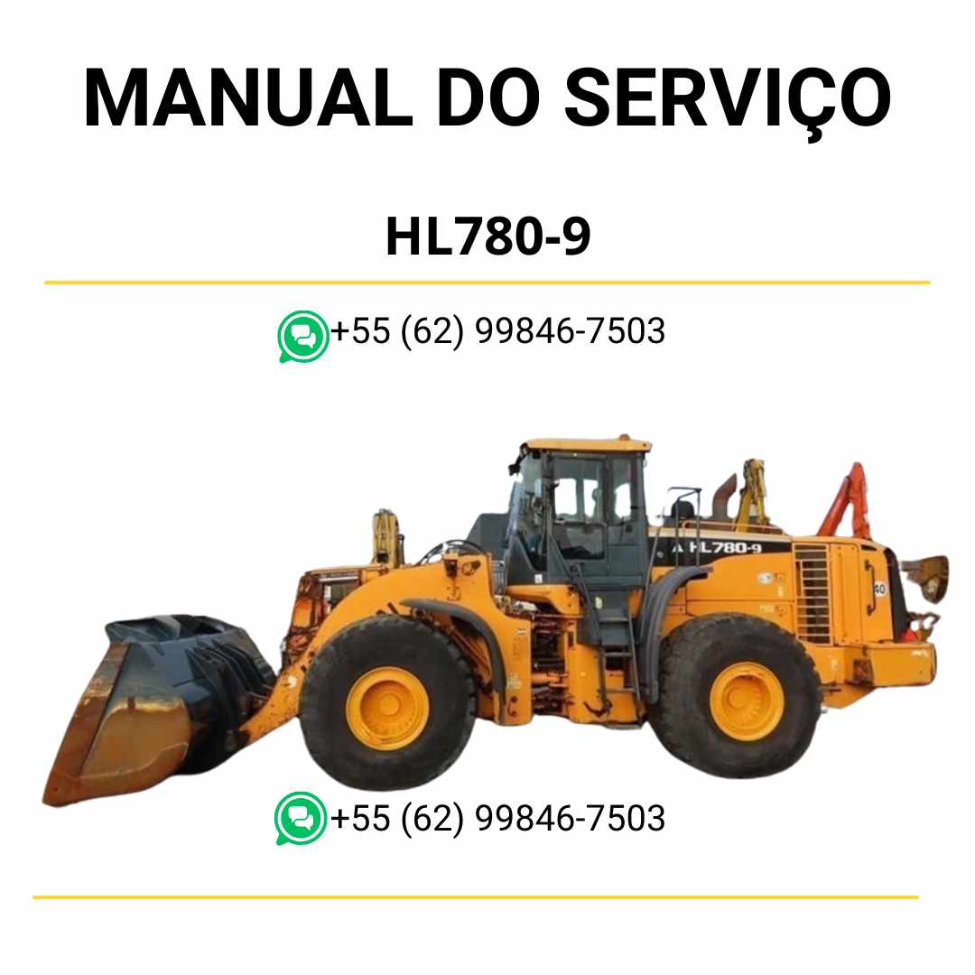Manual de serviço Hyundai HL780-9 pá carregadeira em PDF, com instruções de manutenção detalhadas e diagramas técnicos completos
