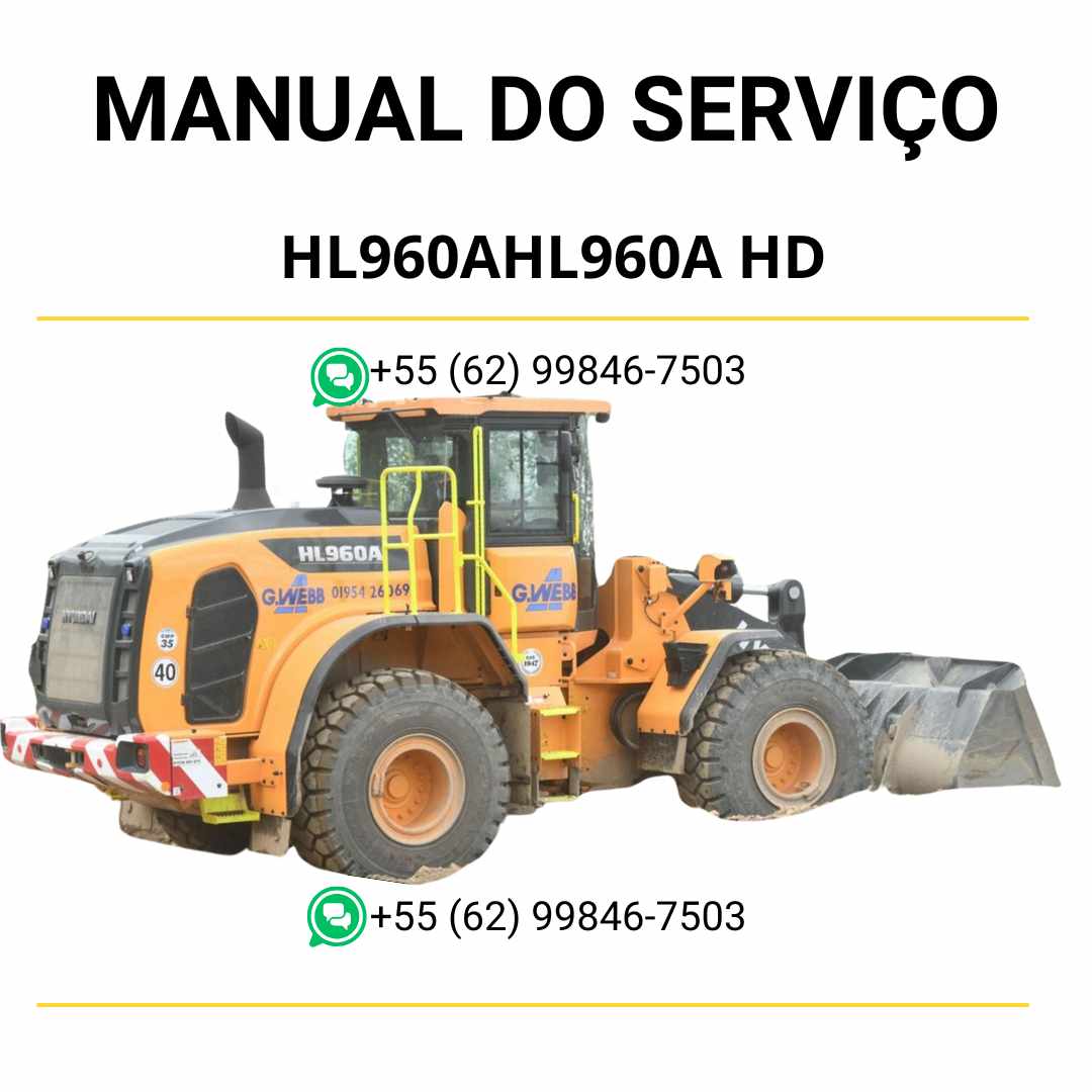 Manual de serviço Hyundai HL960A e HL960A HD pá-carregadora em PDF, inclui instruções detalhadas de manutenção, reparos e diagramas técnicos