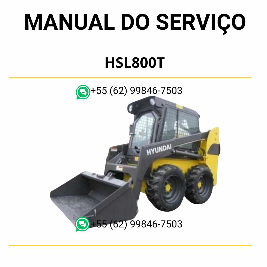 Manual de serviço Hyundai HSL800T em PDF para minicarregadeira, guia detalhado com ilustrações técnicas e orientações de manutenção